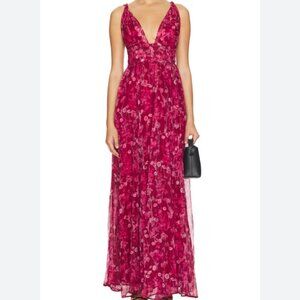 Sabina Musayev Adhara Dress in Fuchsia Pink Print size large